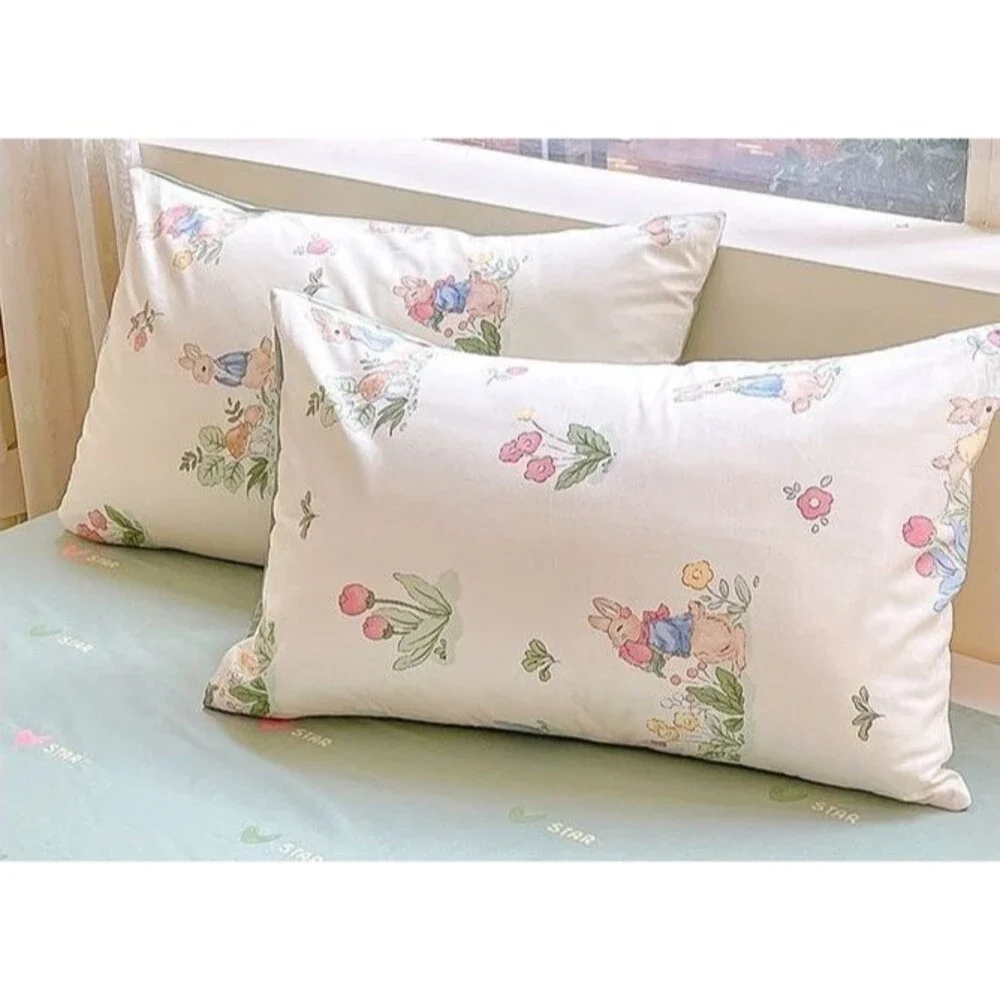 Twin Duvet Cover Set 2pcs Cotton 1 Comforter Cover 1 Pillowcase  Cartoon Bunny